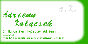 adrienn kolacsek business card